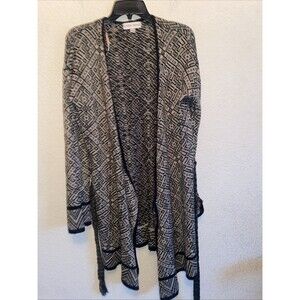 Knox Rose Western Cardigan Belt Sweater Long Cottage Boho Duster Country M Flare
